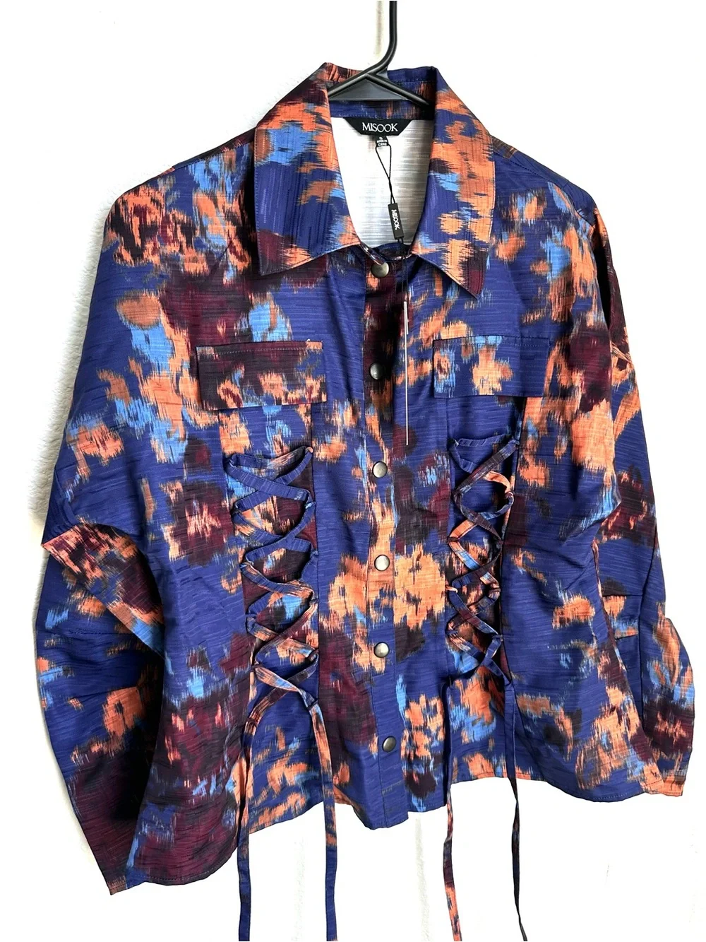 Misook 2-Piece Set Small - Structured Corset Jacket & skirt Laced Woven NWT